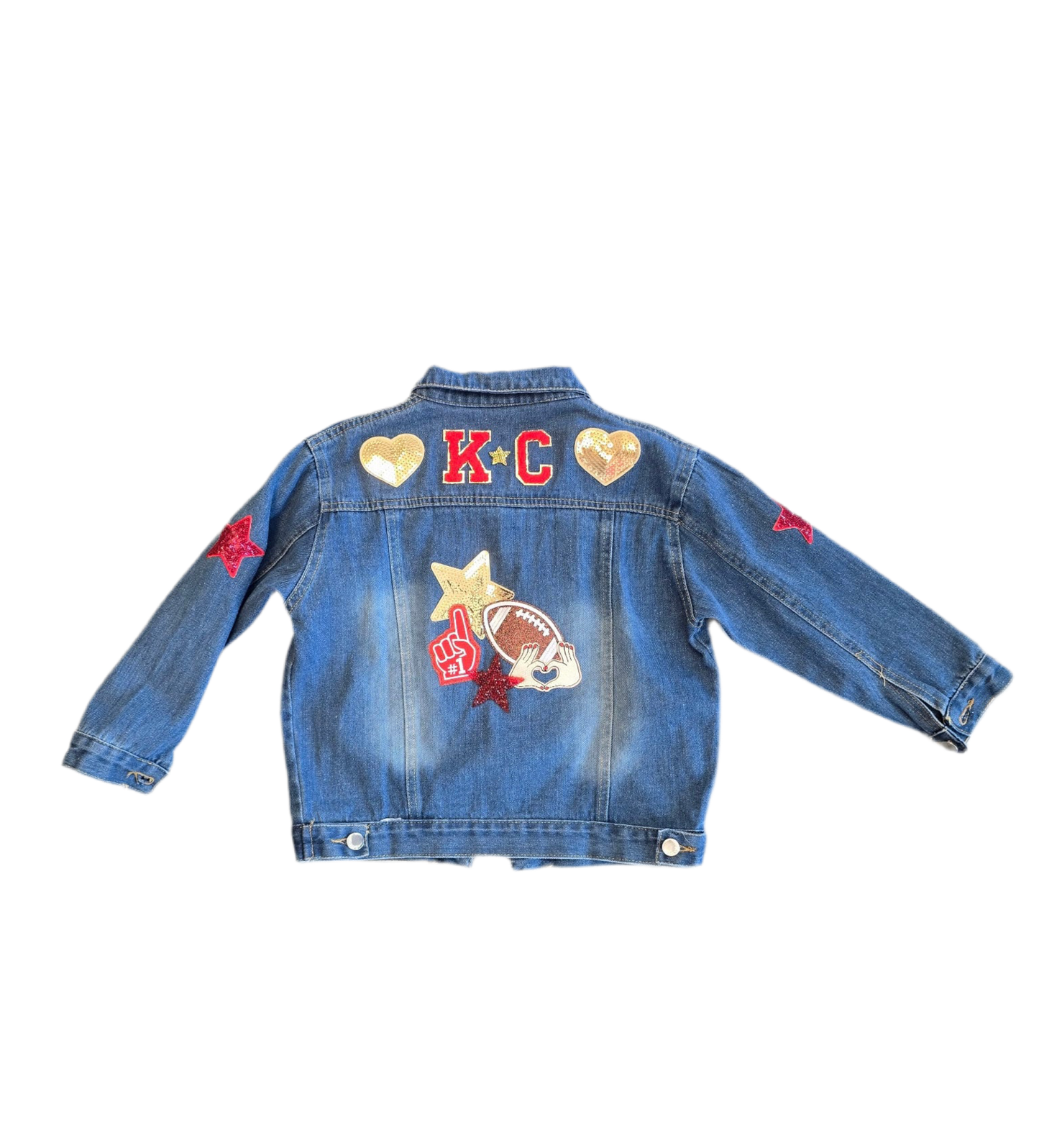 KC Chiefs Denim Jacket, Youth Medium (7/8)