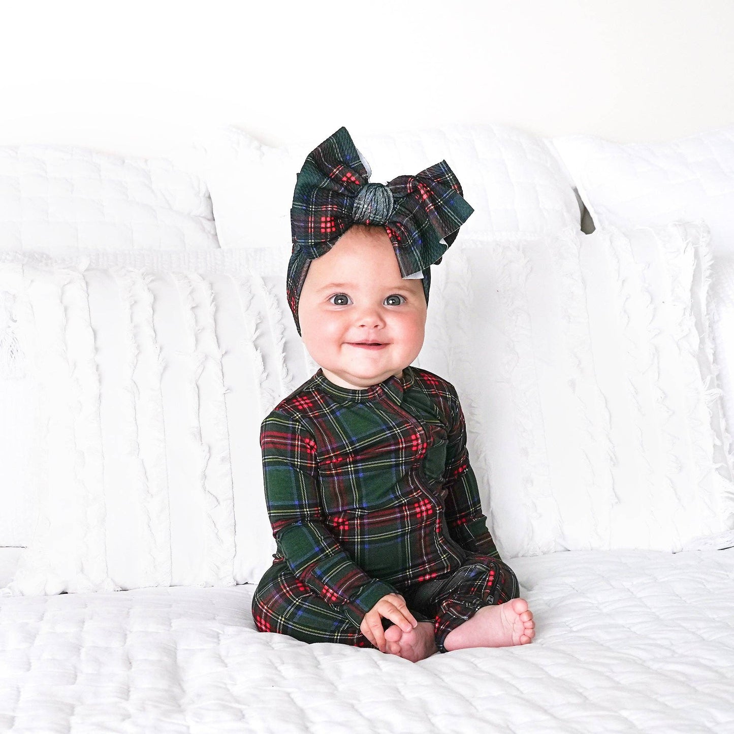 Tartan Convertible Zip Onesie