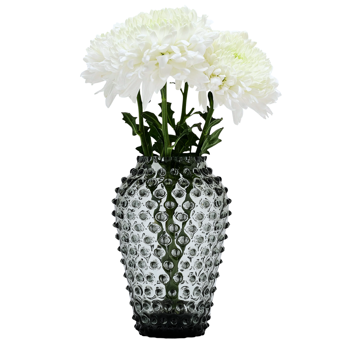 Hobnail Vase - Barrel - Charcoal Haze
