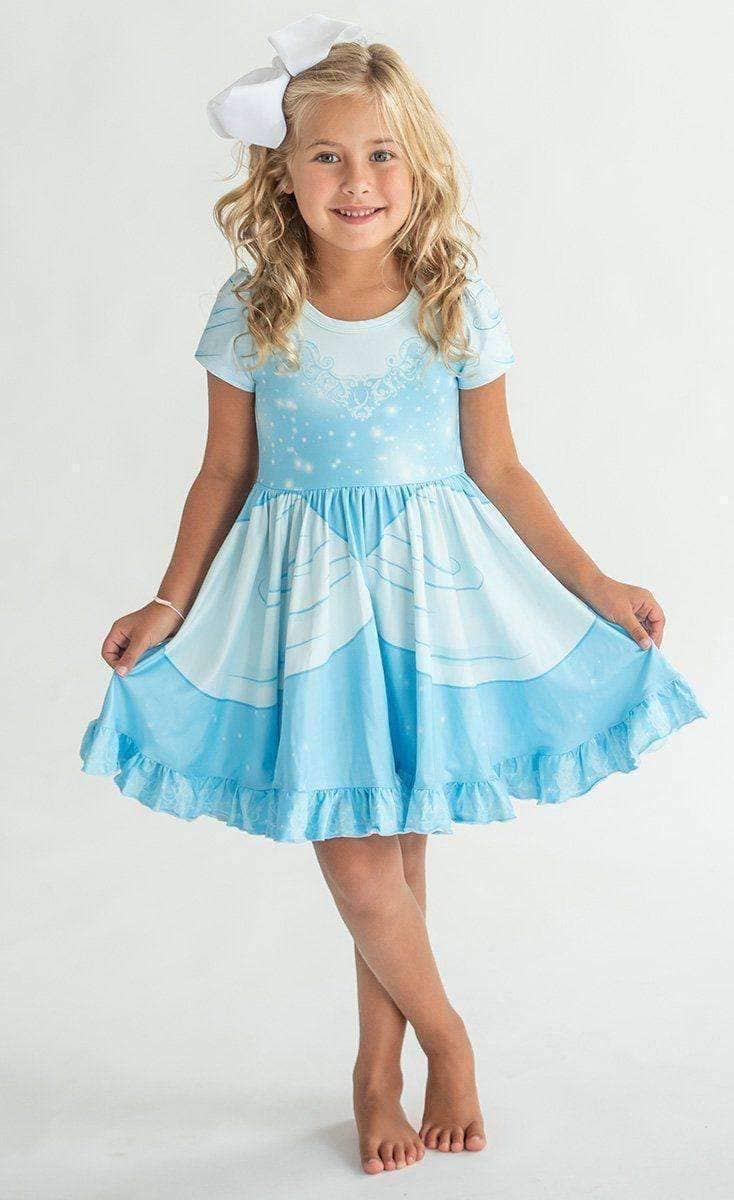 Dazzling Duos Cinderella Princess - Girls Hugs Twirl Dress with Pockets