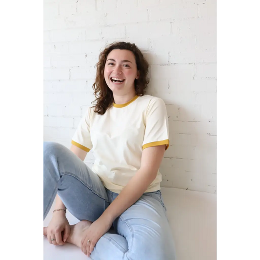 Classic Women's Ringer Tee in Mustard