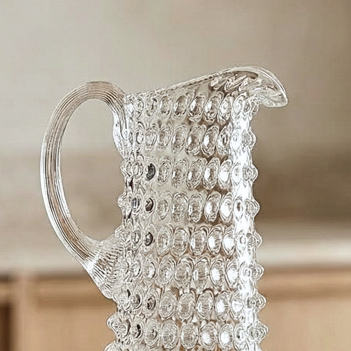 Hobnail Jug - Tall - Clear Quartz