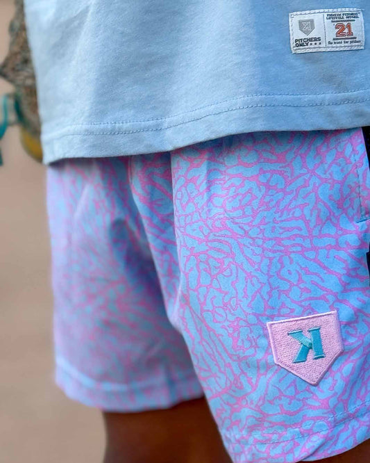 YOUTH Cotton Candy Elephant Print Training Shorts