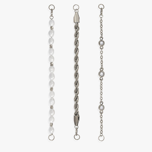 Crystal + Pearl Stranded™ Bracelet Set