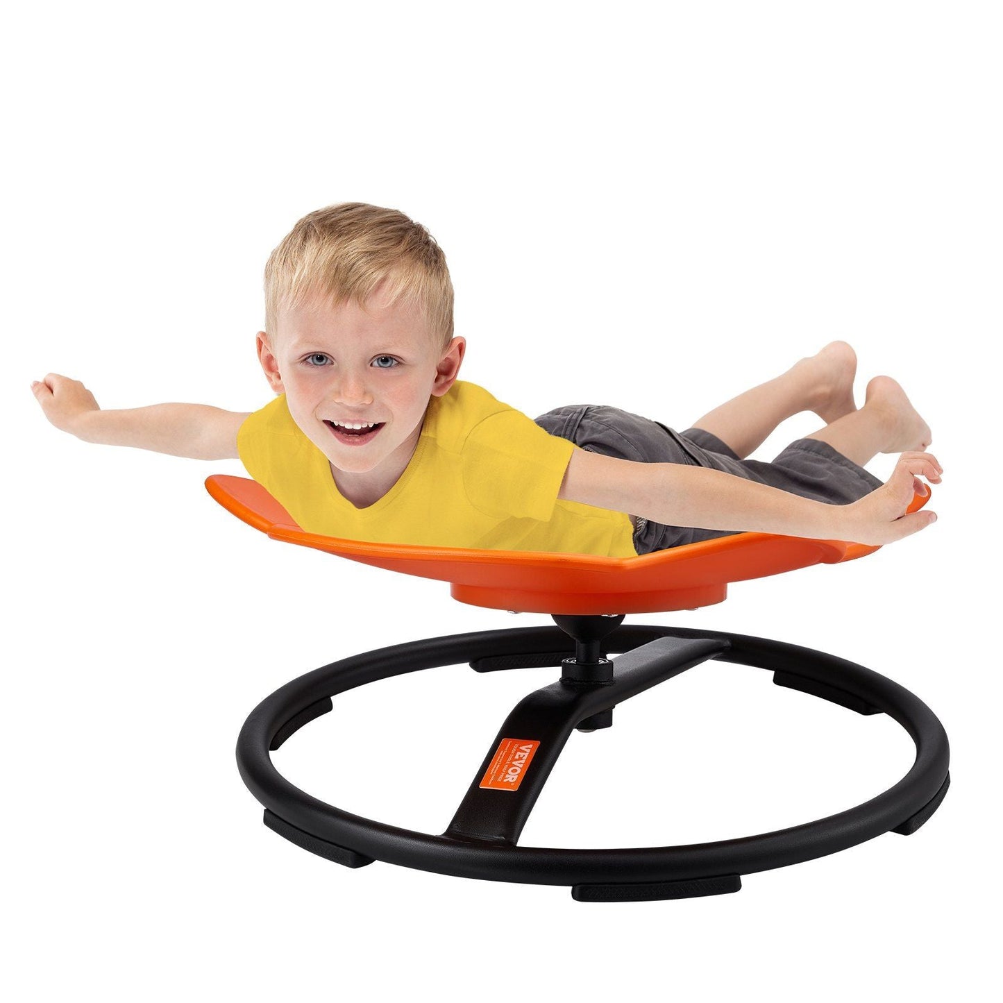 Elephant Kids Swivel Chair, 220 LBS Capacity, 360° Spinning Chair, Autistic Kids Sensory Toy Chair with Non-Slip Metal Base, Toddler Sit and Spin Chair for Coordination Balance Focus Orange