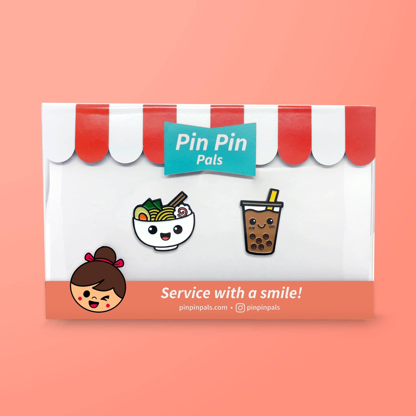 Ramen & Boba Enamel Pin Set