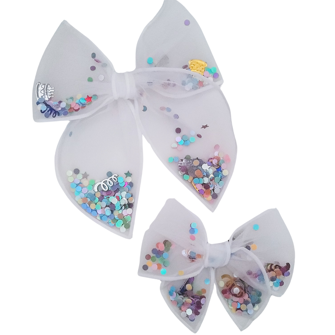 Ava Hair Bow | Hand-Tied Bow | Happy Birthday Shaker