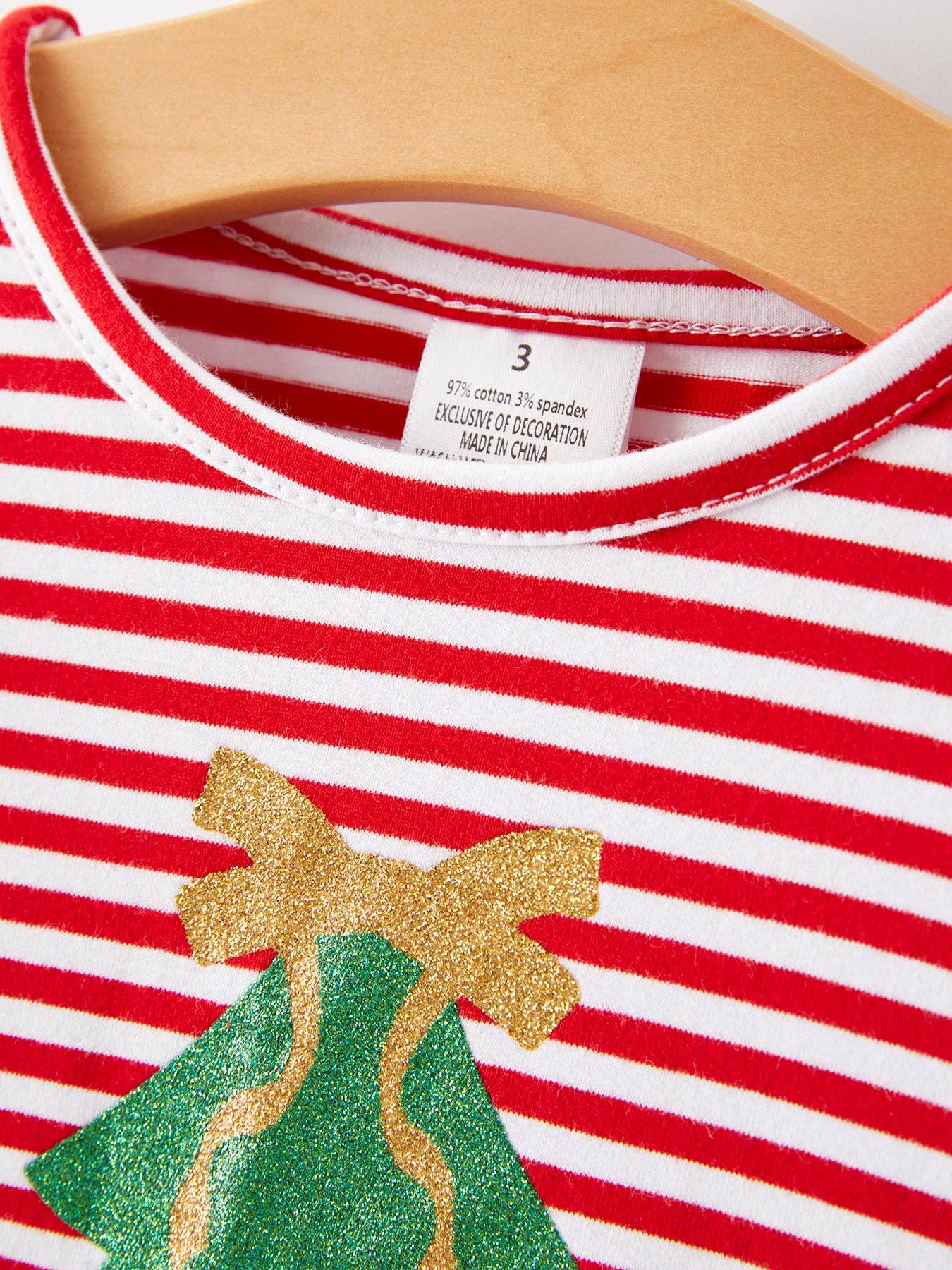 Christmas Tree Print Striped Dress