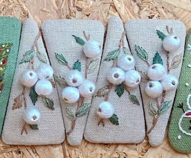 Xmas Theme Embroidered Hair Barrette, Christmas Collection