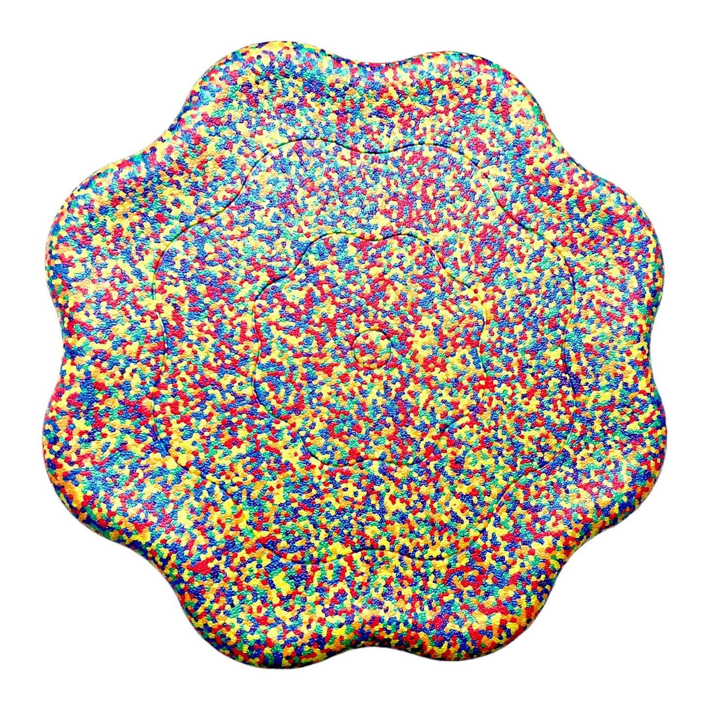 Flower-shaped Balance Board for Stepping Stones in Rainbow Confetti