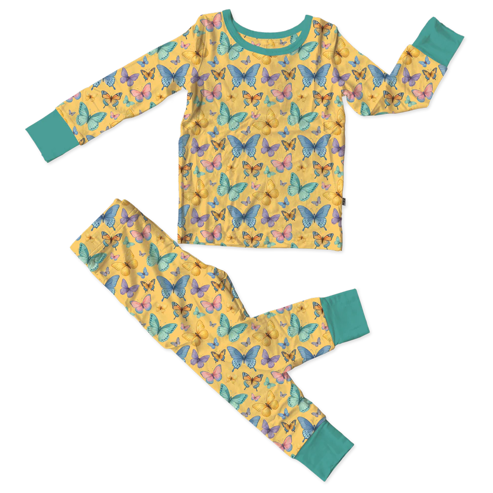 Katherine Butterflies Bamboo 2-Piece Long Sleeve Set (Pre-Order)