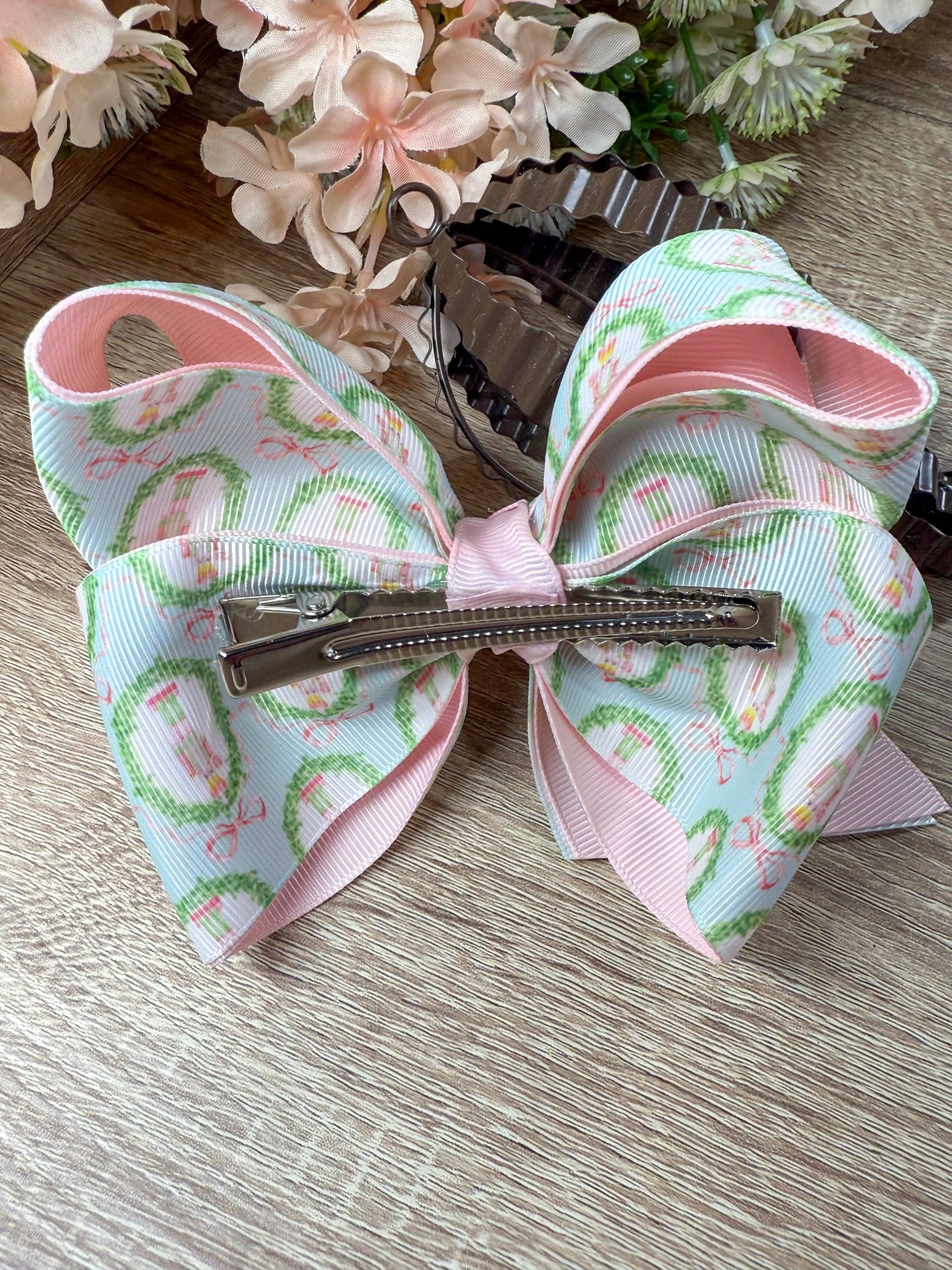 Pastel Nutcracker Printed Double Layer Hair Bow