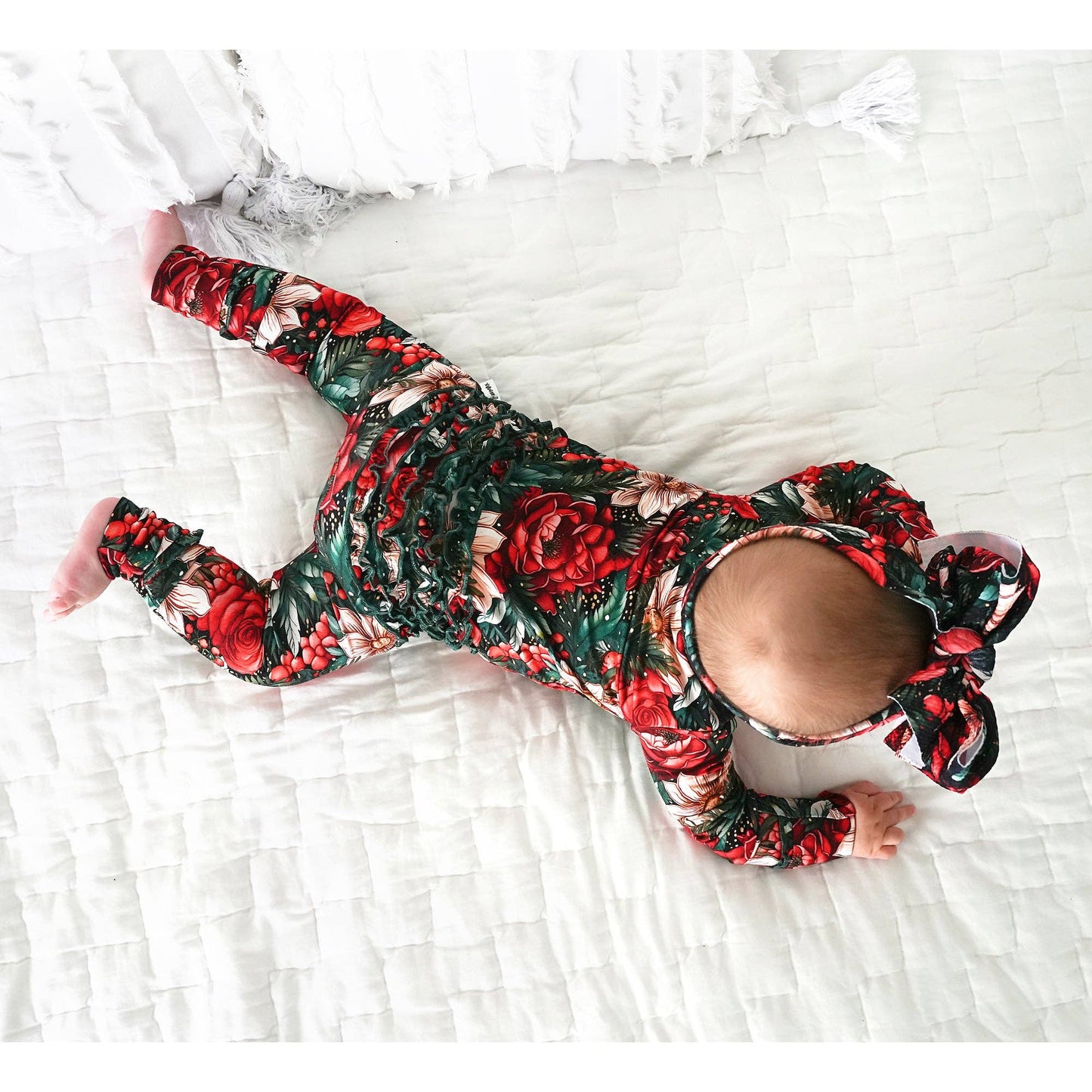 Floral Ruffle Convertible Zip Onesie