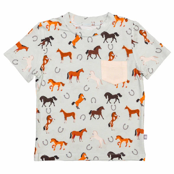 Western Horses Pocket Tee