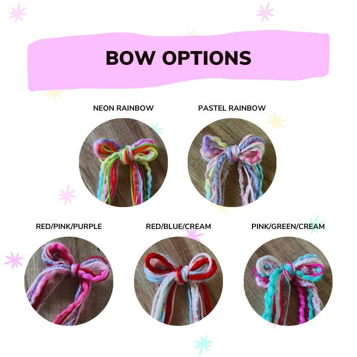 Whimsical Yarn Hair Bow for girls