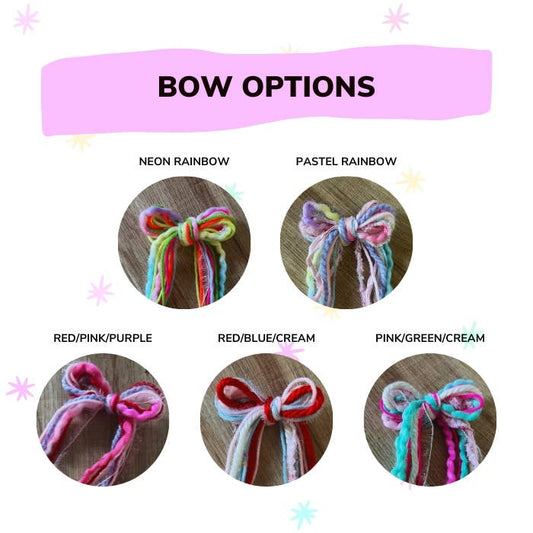 Whimsical Yarn Hair Bow for girls