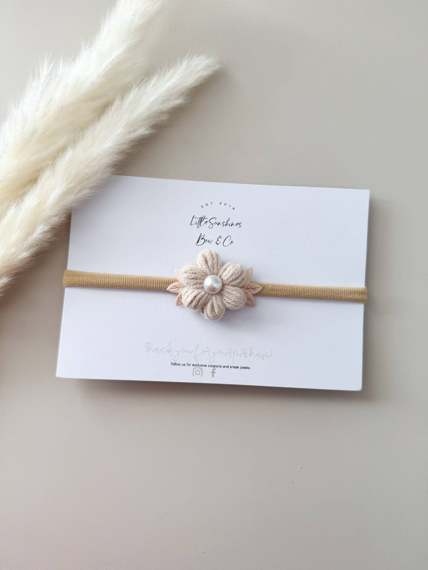 Knit Pearl Flower Hair Clips & Headbands