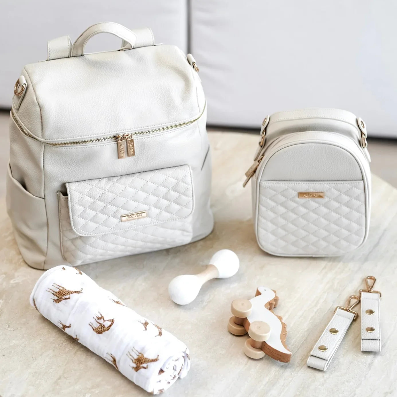 Signature Diaper Bag Pearl White