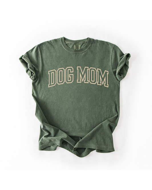 Dog Mom Varsity Neutral Tee