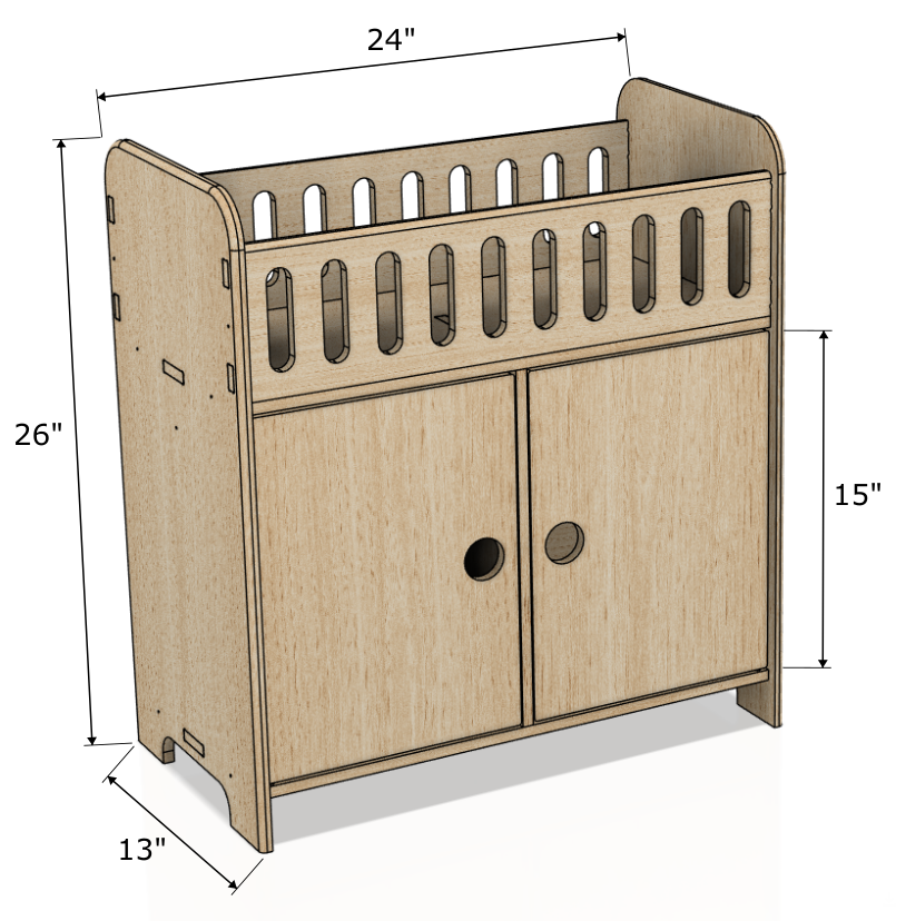 CLARA- Doll Crib with Storage