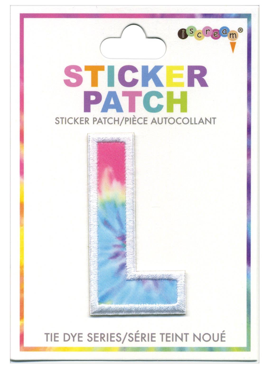L INITIAL TIE DYE STICKER PATCH