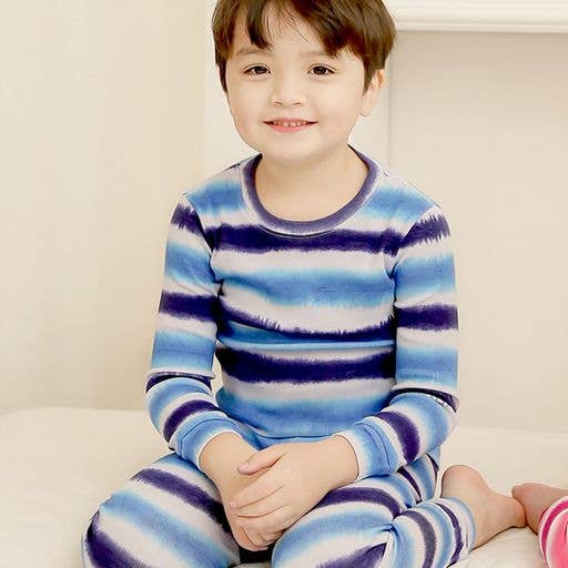 Tie Dyeing Blue Navy Long Sleeve PJs