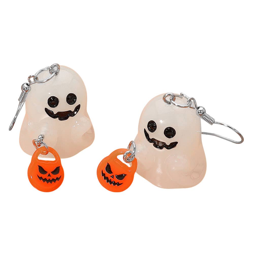 GLOW IN THE DARK Halloween Ghost Dangle Earrings