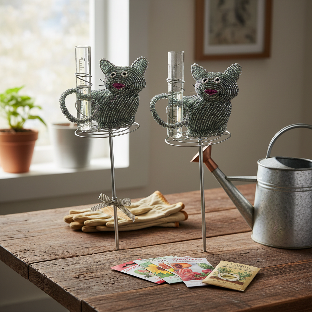 Rain Gauge Cat (Set of 2)