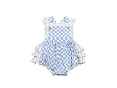 Gingham Bubble with Eyelet
