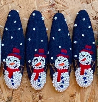 Xmas Theme Embroidered Hair Barrette, Christmas Collection