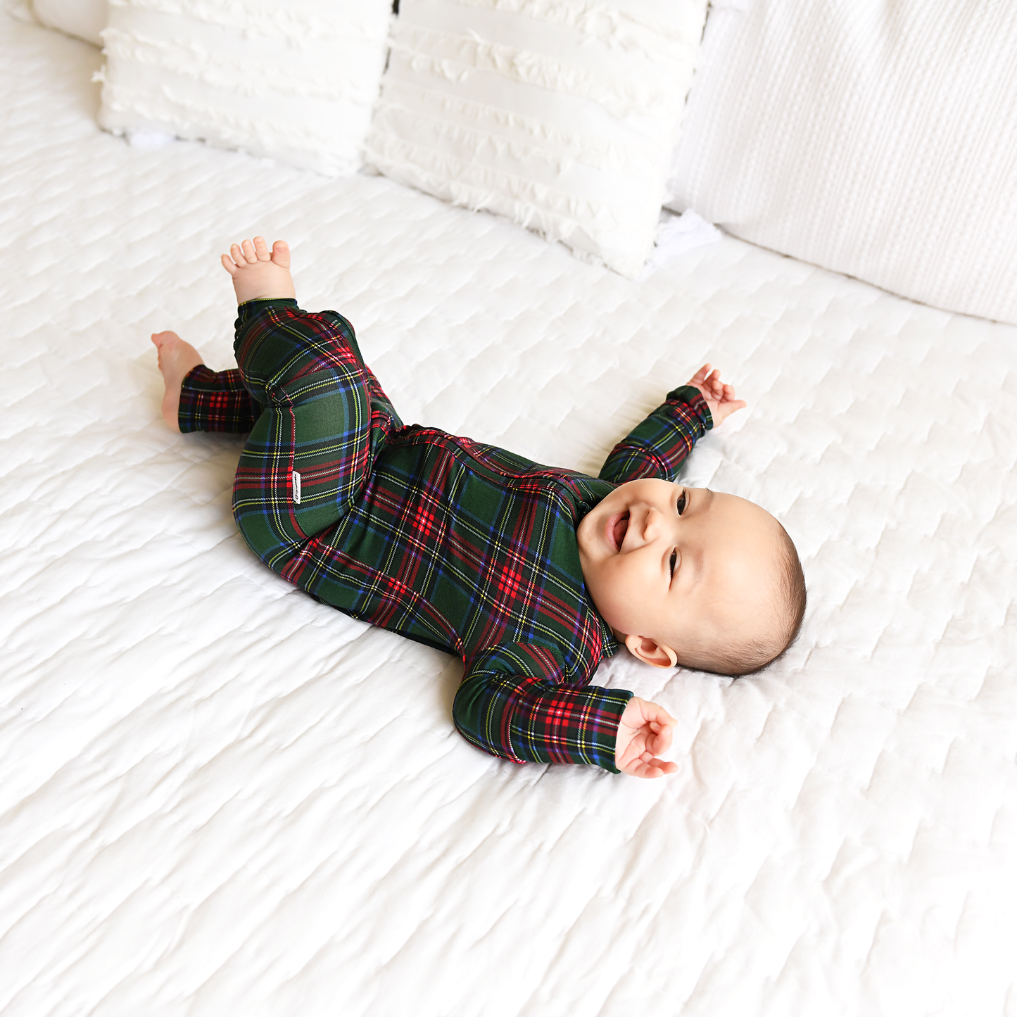 Tartan Convertible Zip Onesie