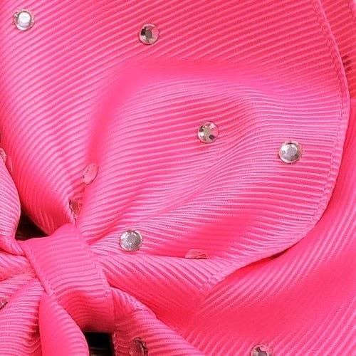 Clear Rhinestones Texas Size Hair Bow