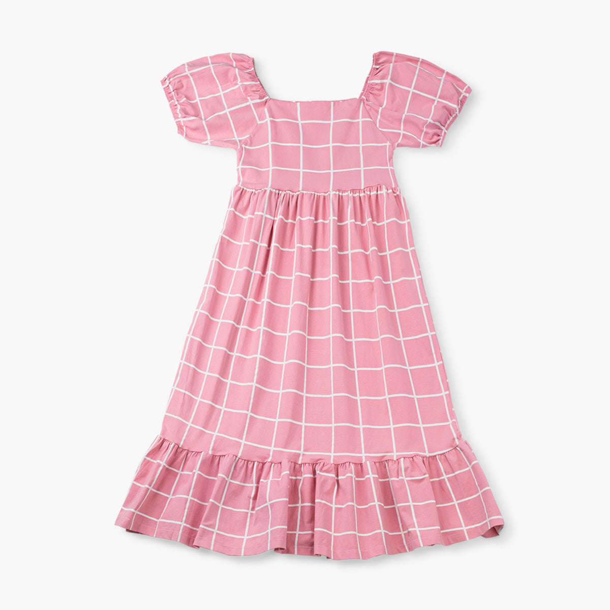 Adult Organic Life of the Party Dress - Pink Windowpane