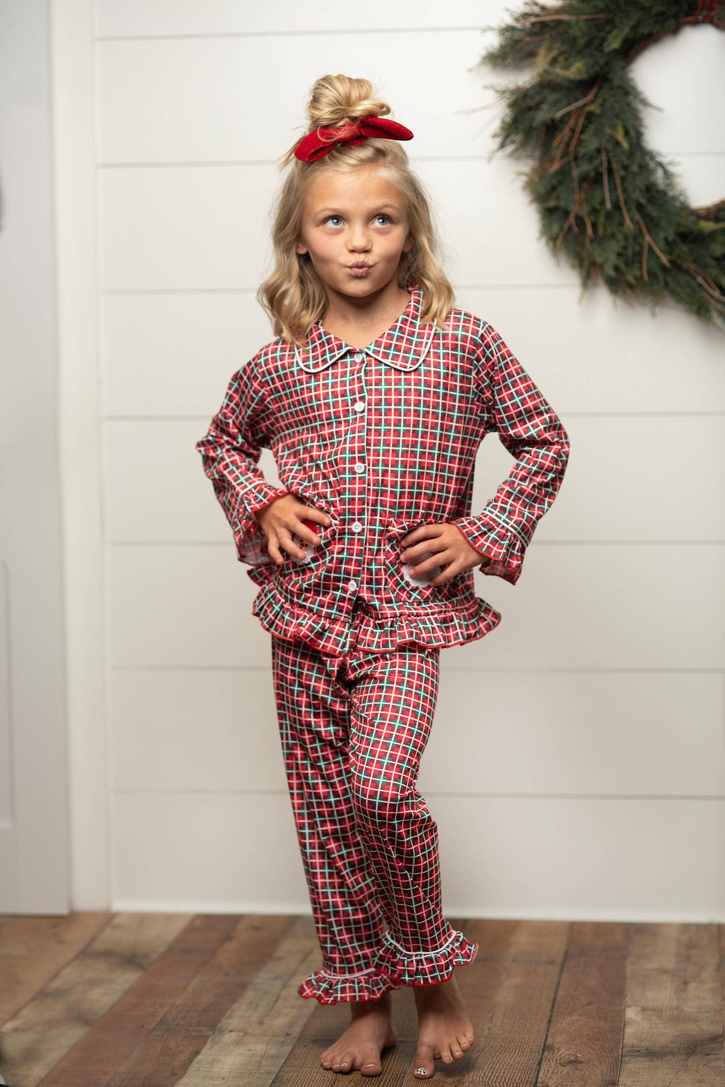 Santa Plaid Pocket Lounge Set