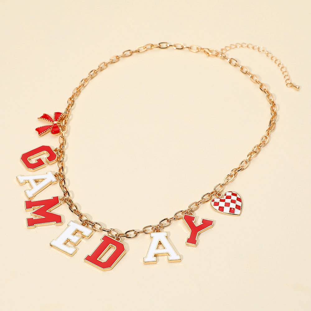 GAME DAY Letter Charm Station Necklace