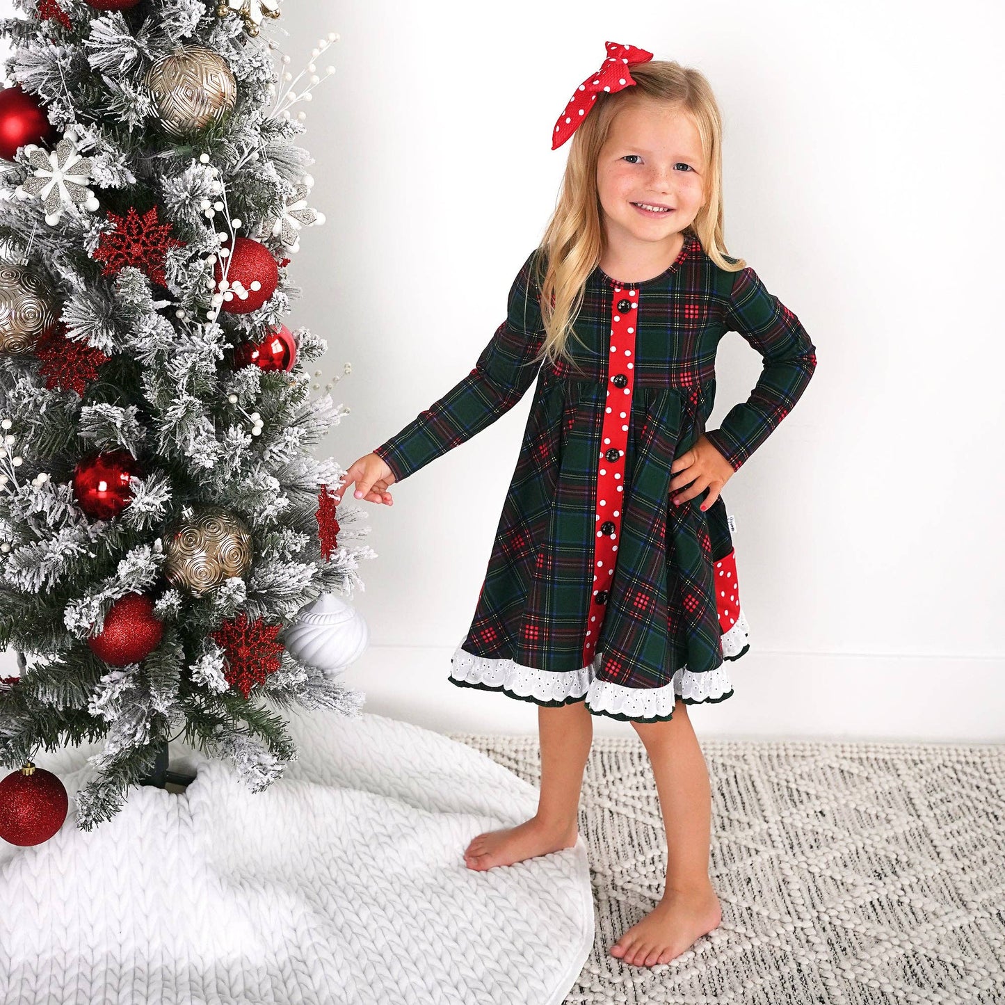 Tartan Button Dress