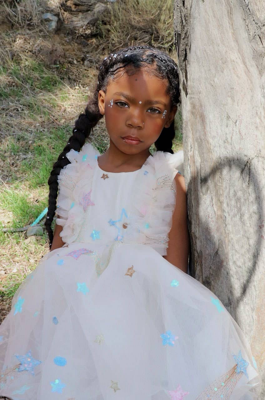 Cream Tulle Star Dress