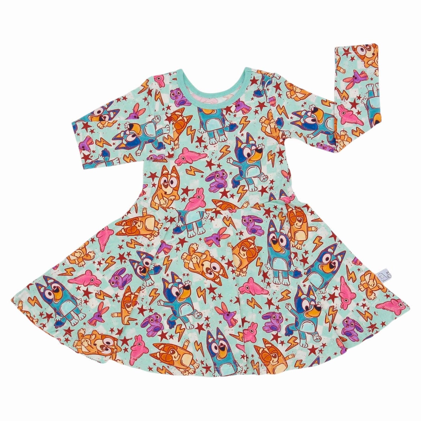 Lightning heeler bamboo long sleeve twirl dress