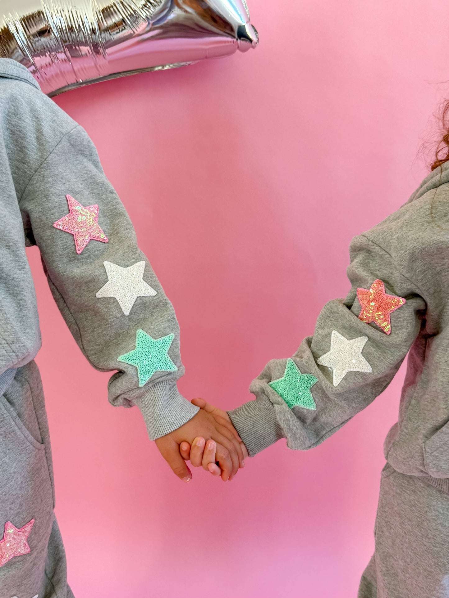 Star Girl Sweatsuit Set W/ Sequin Star Patches