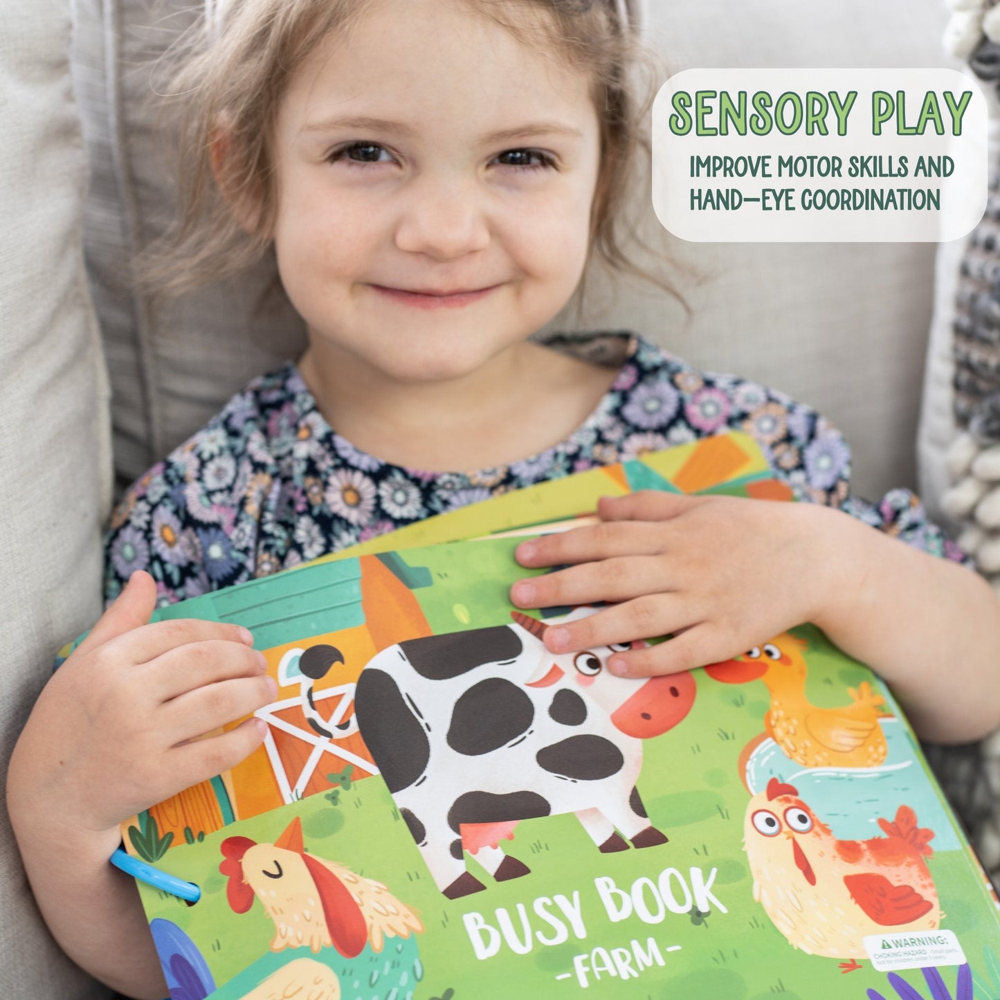 Farm Busy Book with Zipper Pouch
