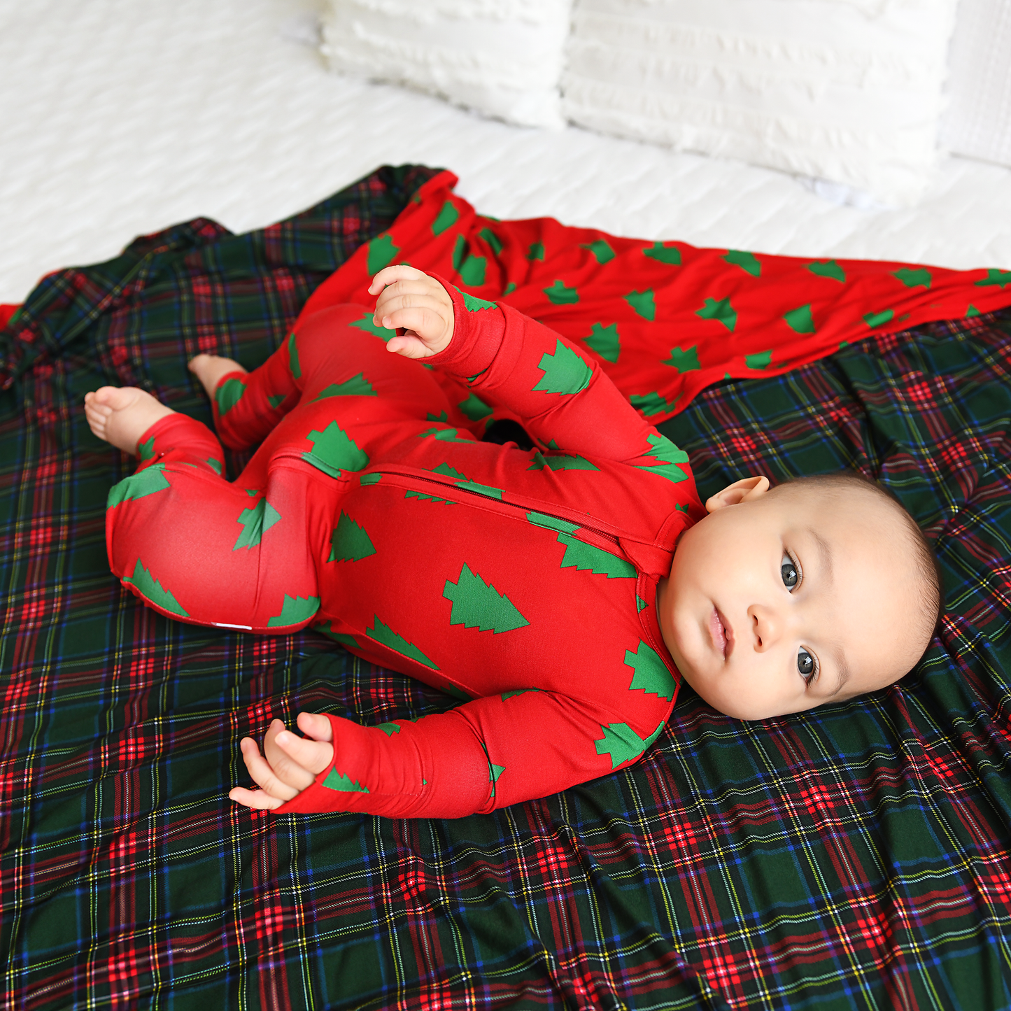 Christmas Trees Convertible Zip Onesie
