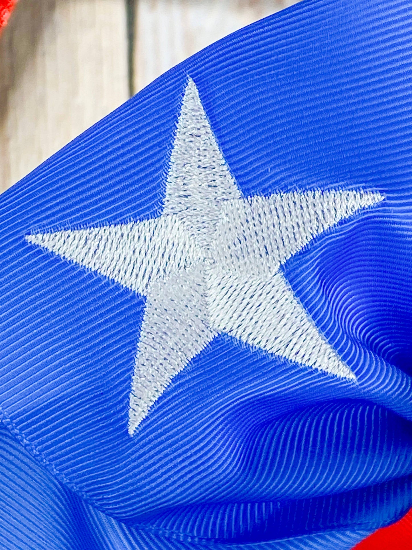 Texas Flag Embroidered Cheer Bow