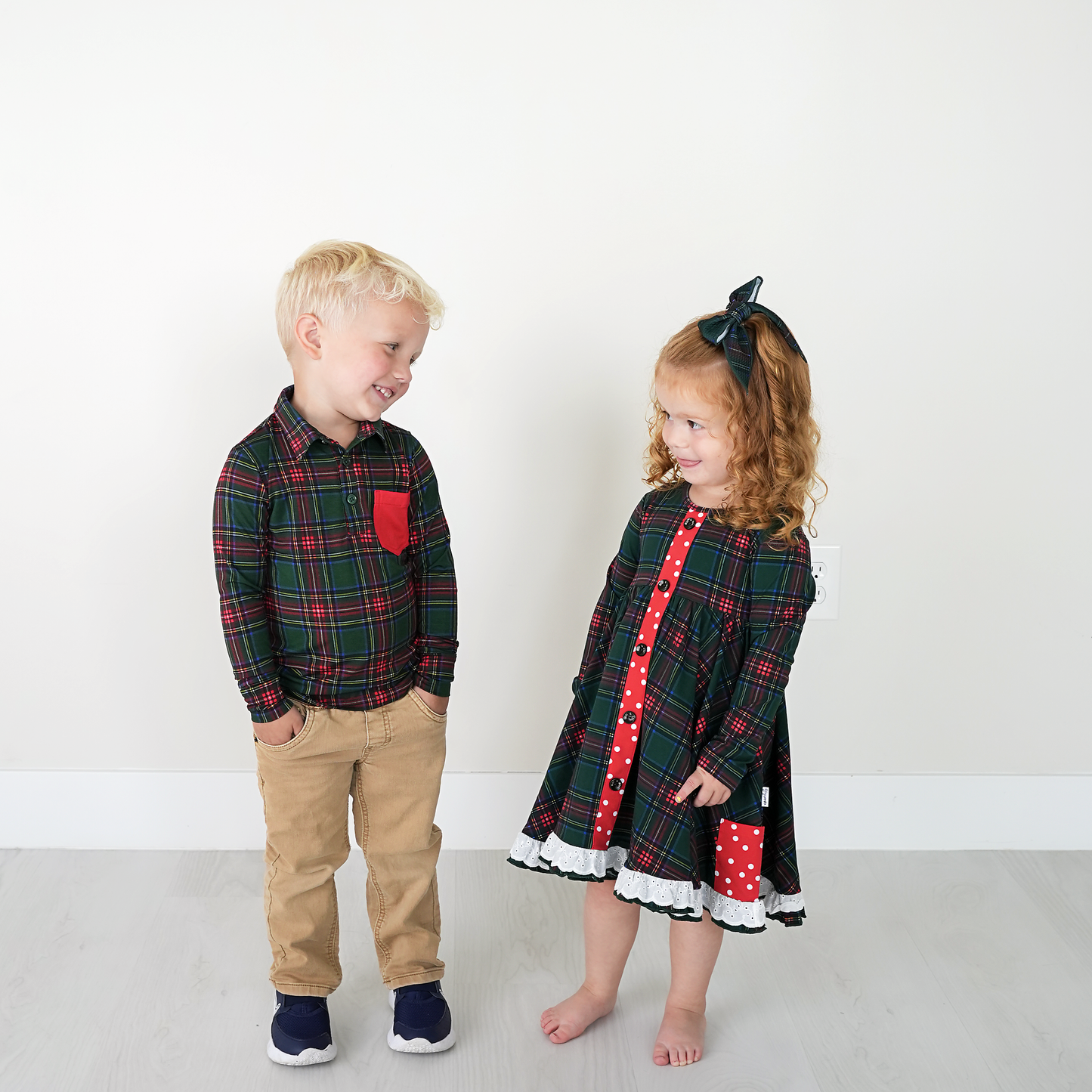 Tartan Button Dress