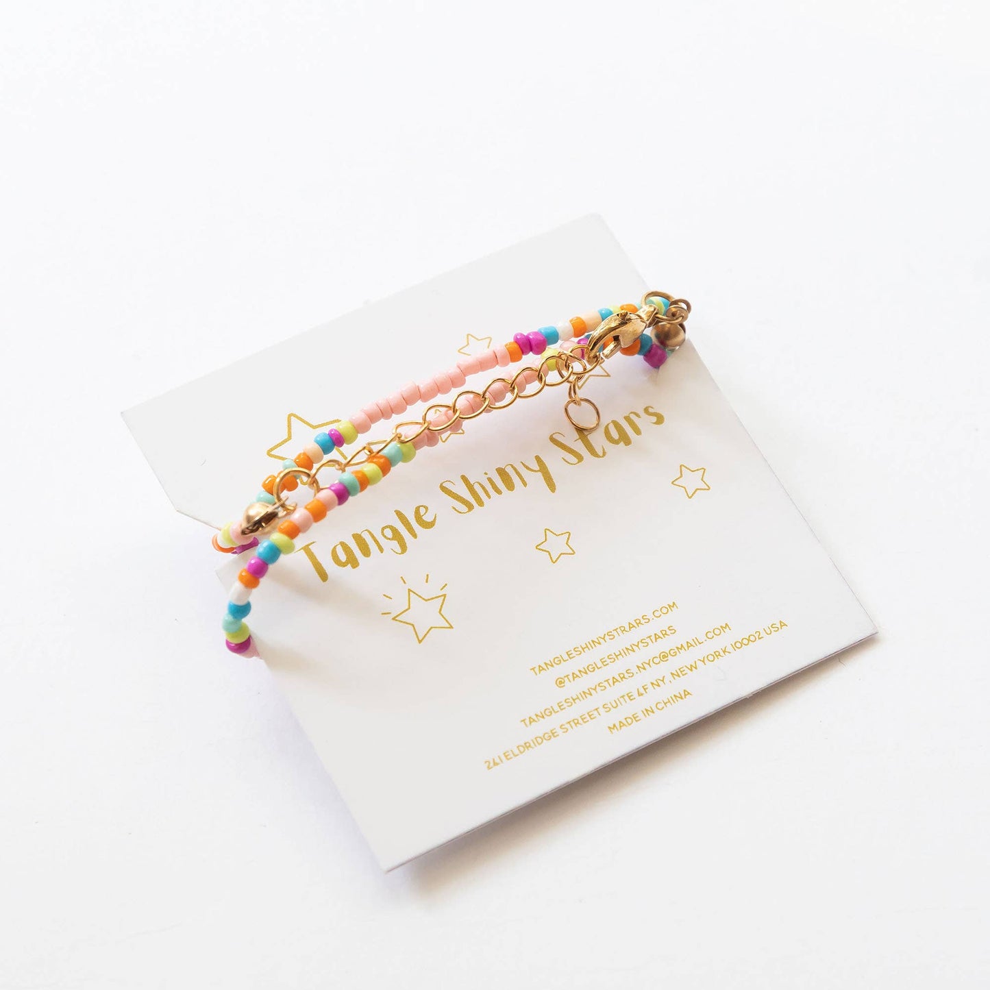 Bohemian Beads & Tassel Necklace | White & Pink & Blue