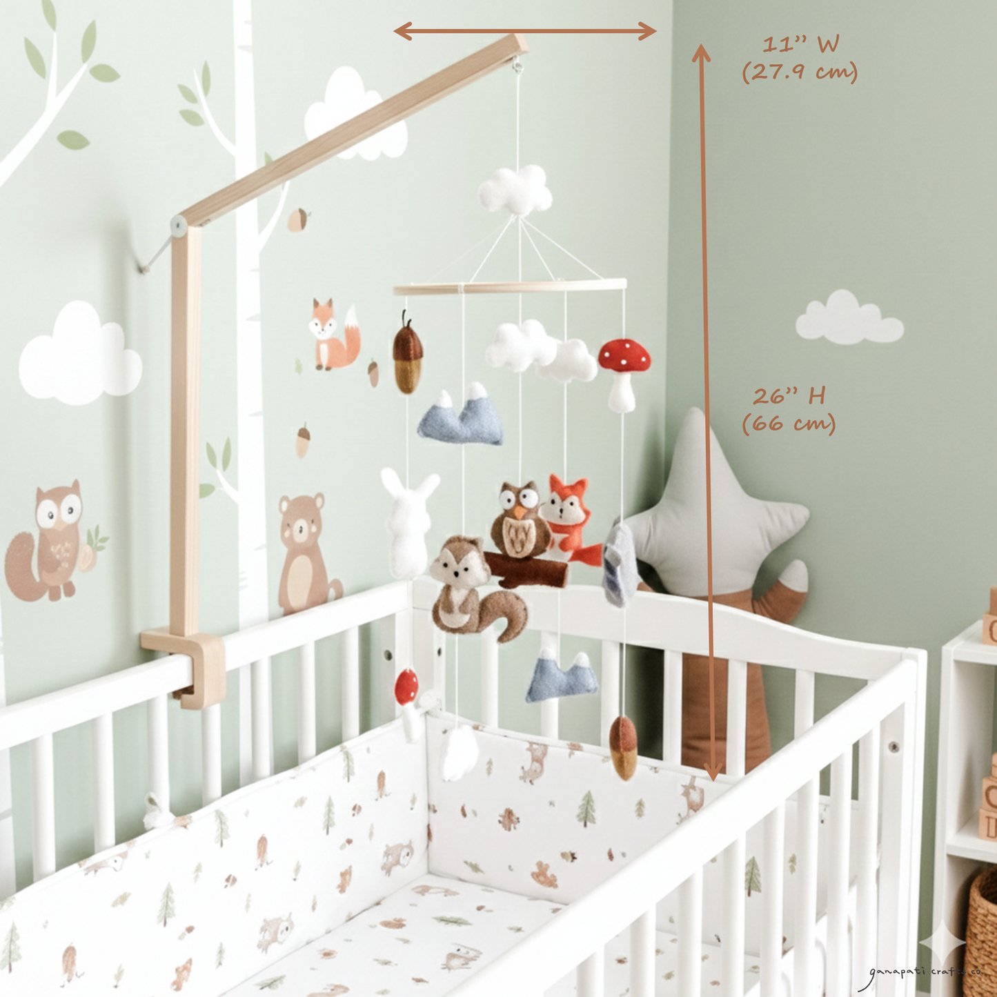 Felt Woodland Animal Baby Mobile