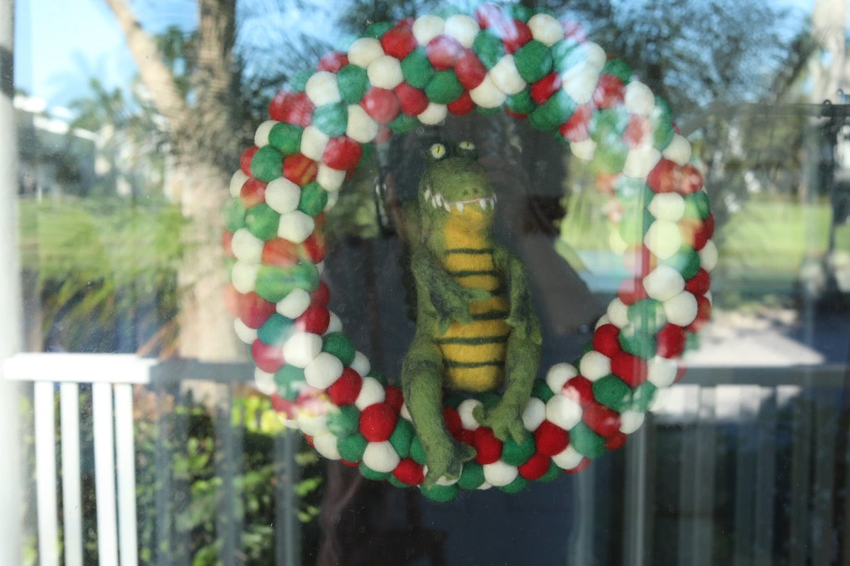 Felt Christmas Wreath - Pompom Balls