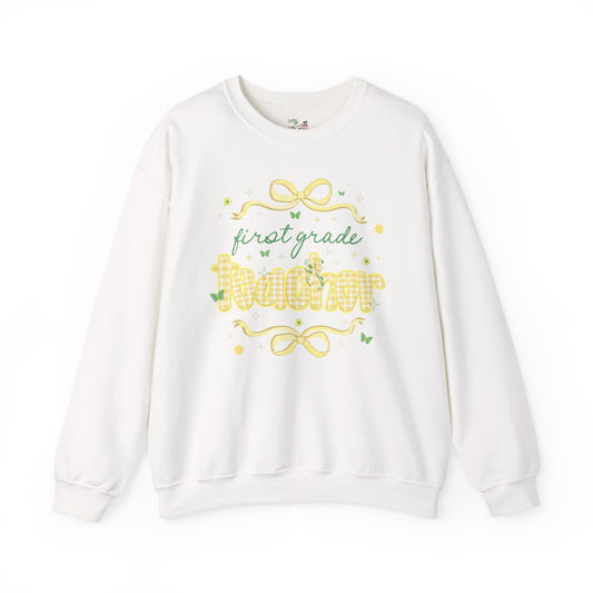 First Grade Teacher Sweatshirt with Cottagecore Lemon Aesthetic