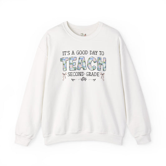 Floral Second Grade Teacher Sweatshirt
