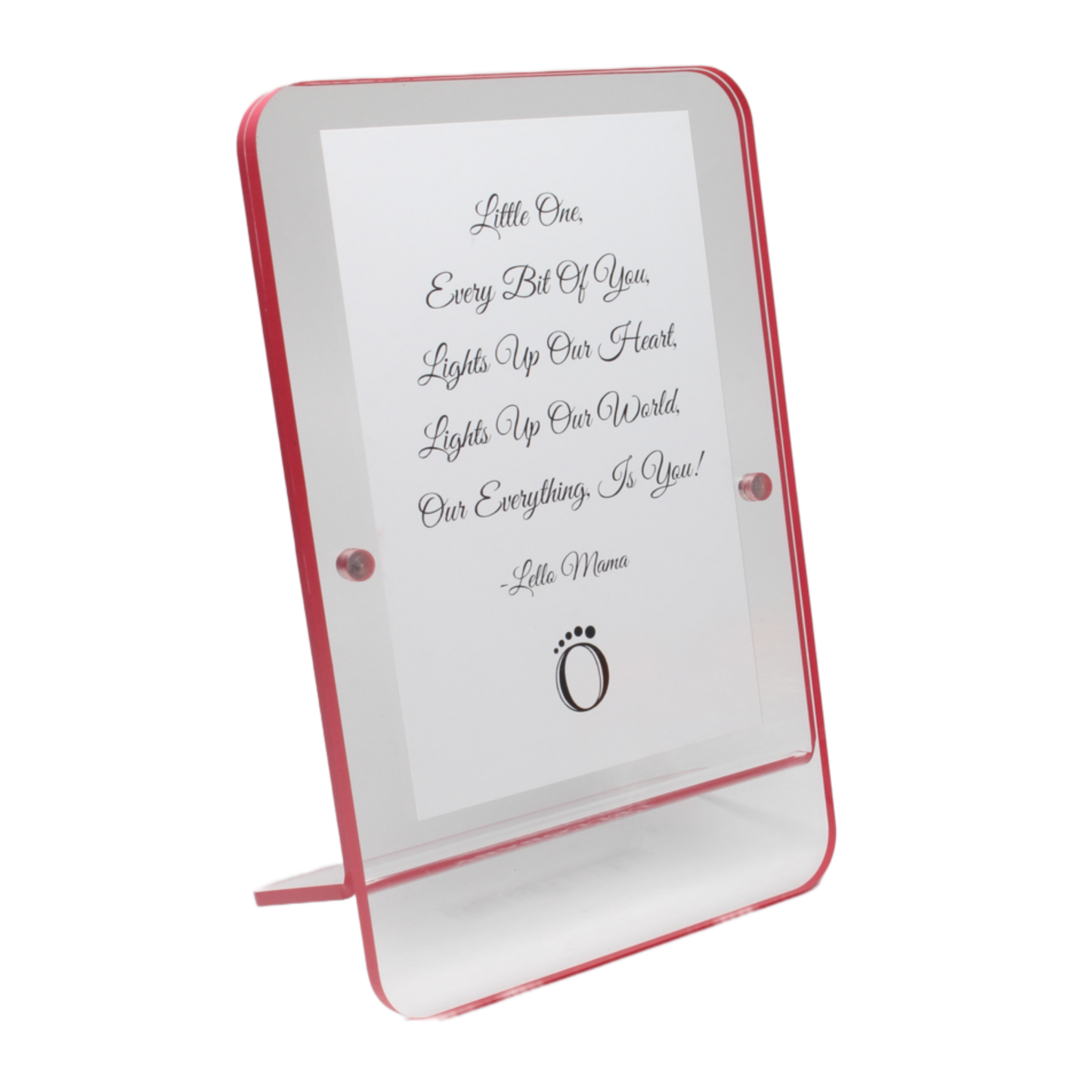 LELLOBABY™ - Acrylic Picture Frame Pink Border (For 4" x 6" Vertical Photos)