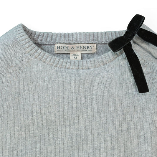 Organic French Sweater with Velvet Bow - Baby